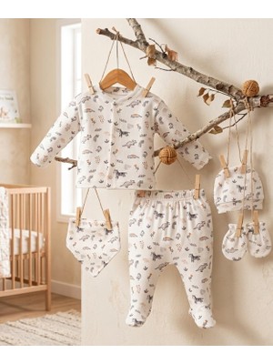 Mahfel 5'li Kanguru %100 Pamuk Premium Hastane Çıkış Seti 009