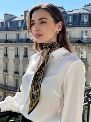 Kadın Leopar Desen Boyun Fuları-Boyun ve Saç Aksesuarı, Şık Görünüm, Hediye Için Uygun