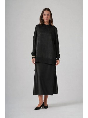 Nuss 3013 Jakar Detay Tunik Siyah