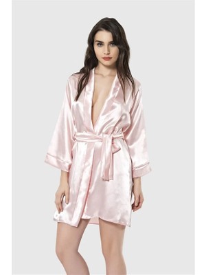 Fantastik Store Arias Closet Somon Kısa Saten Sabahlık