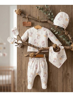 Mahfel 5'li Filli %100 Pamuk Premium Hastane Çıkış Seti 009