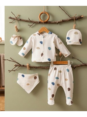 Mahfel 5'li Puanlı %100 Pamuk Premium Hastane Çıkış Seti 009