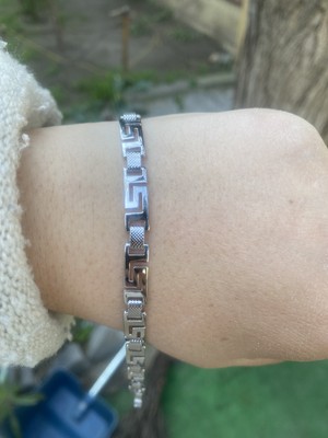 Unisex Xuping Labirent Bileklik Gümüş Renk