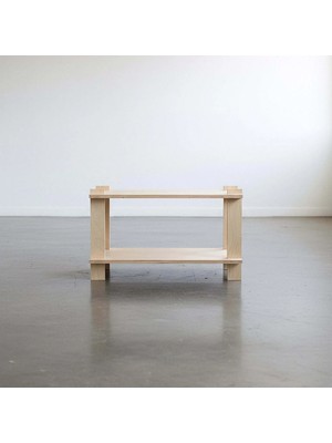 Comart Minimalist Kontraplak Yan Sehpa & Çok Amaçlı Raf – Doğal Ahşap Modern Tasarım