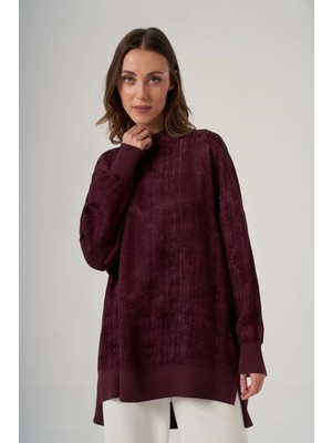 Nuss 3013 Jakar Detay Tunik Mürdüm