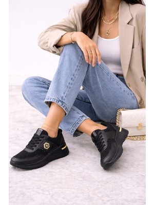 Slipcat Dantel Detaylı Trend 5 cm Platform Yüksek Taban Kadın Sneaker Spor Ayakkabı