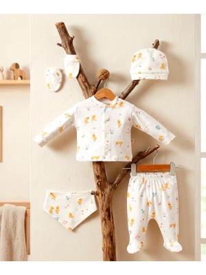 Mahfel 5'li Ördek %100 Pamuk Premium Hastane Çıkış Seti 009