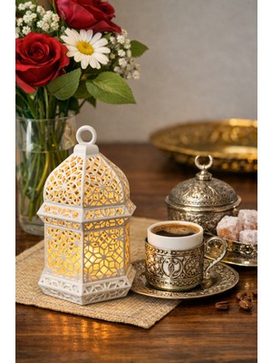 Figürlab Ramazan Feneri Motifli Dekoratif LED Aydınlatmalı Kandil Fener – Tealight Mum Ile Birlikte