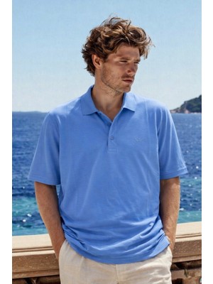Damga Erkek Premium Comfort A.mavi Polo Yaka T Shirt