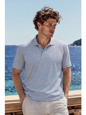 Damga Erkek Premium Comfort M.gri Polo Yaka T Shirt
