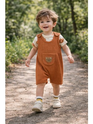 GMG Collection Baby TULUM3LÜTAKIM(TULUM+ZIBIN+ÇORAP)AYICIKCEPLIKAHVERENGI