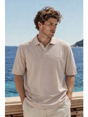 Damga Erkek Premium Comfort Taş Polo Yaka T Shirt