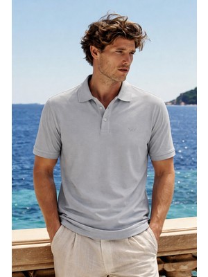 Damga Erkek Premium Comfort Gri Polo Yaka T Shirt
