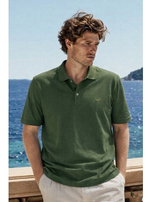 Damga Erkek Premium Comfort Haki Polo Yaka T Shirt