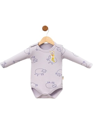 GMG Collection Baby Büyük Koyun Desenli Uzun Kollu Çıtçıtlı Badi Kız-Erkek 1-1,5-2-3 Yaş