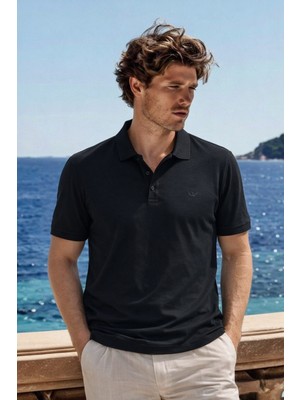 Damga Erkek Premium Comfort Siyah Polo Yaka T Shirt
