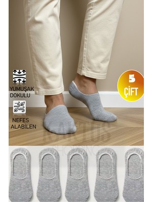 Yasyas Unisex 5 Çift Eyaz Pamuklu Babet Çorap
