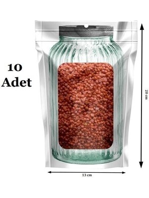 EkoAlışverişDünyam Kavanoz Görünümlü Kilitli Saklama Poşeti Çıtçıtlı ve Pratik Torba 10 Adet