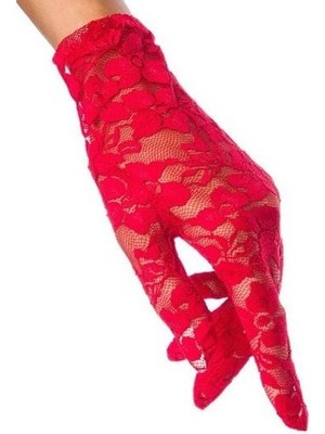 EkoAlışverişDünyam Dantelli Kırmızı Gece Eldiveni