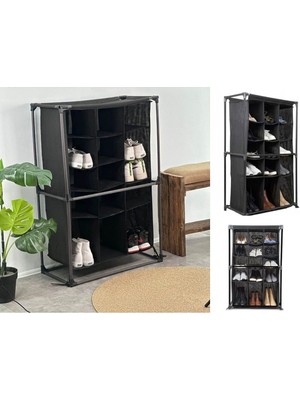 EkoAlışverişDünyam Ayakkabı Rafı - 15 Bölmeli Kumaş Ayakkabı Dolabı