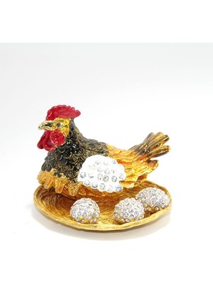 EkoAlışverişDünyam Swarovski Taşlı Yumurtalı Tekli Tavuk Model 1