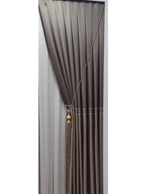 Ufuk Perde Pano Fon Versace Kahve Rengi - Vizon ( Tek Kanat )