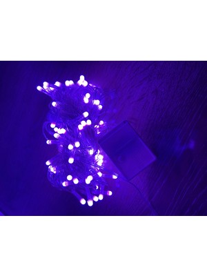 Eco Port 10M 100 LED Damla Uçlu Pembe Işık Şeffaf Kablo Mz-17-9