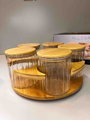 Allegro Dönerli Bambu Baharatlık 5 Li