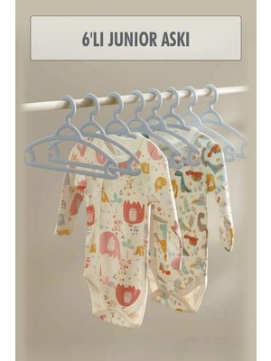 6 Lı Bebek Askısı & Bebek Gardırop Askısı Gri Set