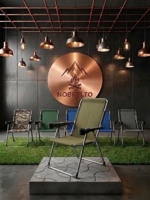 Nobrelto Premium Katlanır Kamp Sandalyesi - 130 kg Kapasiteli Çift Bardaklıklı Comfort Series