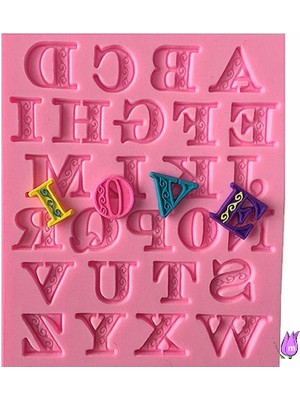 Morlalem 1,6cm Mini Harf Seti Alfabe Silikon Kalıp K-008, Taş Tozu Sabun Mum Alçı Kalıbı