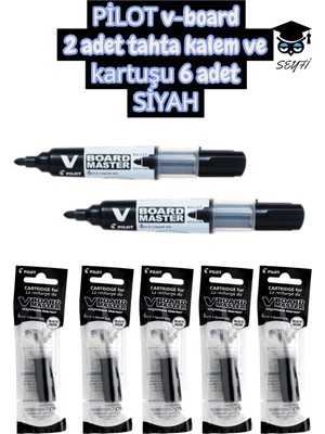 Pilot V-Board 2 Adet Tahta Kalem ve Kartuşu 6 Adet