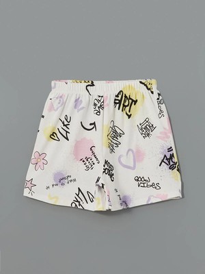 Lc Waikiki Yeni Sezon Beli Lastikli Baskılı Kız Çocuk Pijama Şort