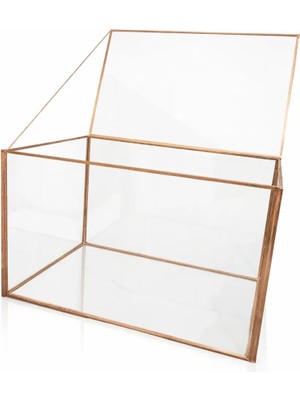 Güven Cam Bakır Rose Söz Nişan Fanusu Sandık Bohça Damat Kalın Cam