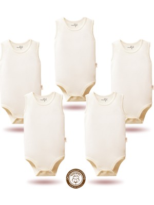 Mahfel 5'li Kısa Kollu %100 Pamuk Premium Seri Çıtçıtlı Bebek Body Zıbın 01