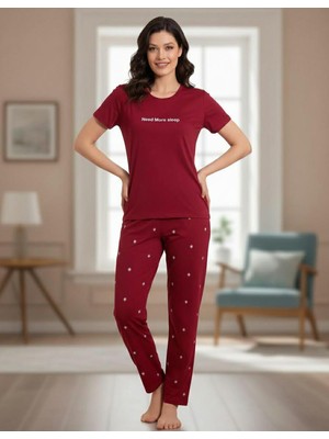 Boyraz Slim Fit Dar Kesim Kadın Milan Bisiklet Yaka Kısa Kol Pijama Takımı 11003B - 1 Adet