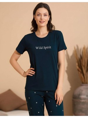 Boyraz Slim Fit Dar Kesim Kadın Milan Bisiklet Yaka Kısa Kol Pijama Takımı 11002Y - 1 Adet