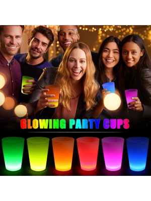 İsmiyle Al Glow Partisi Bardakları 6 Renk 6 Adet