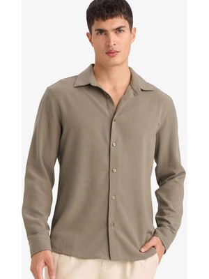 DeFacto Modern Fit Polo Yaka Uzun Kollu Gömlek F9886AX26SP