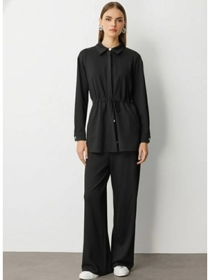 Mizalle Gömlek Yaka Antrasit Kadın Tunik M1MZ1030210173