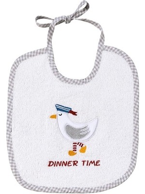 Tiny Lamb Kuş Desenli Bebek Mama Önlüğü | Bebek Havlu Önlük