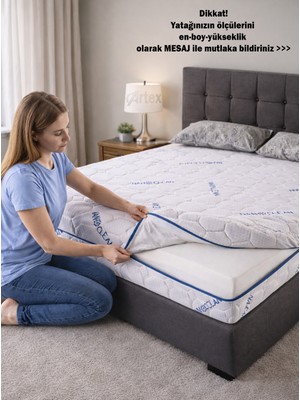 Artex Kılıf Nano 80x190 Yatak Kılıfı Koruyucusu Yatak Örtüsü Fermuarlı Kılıf Kapitone