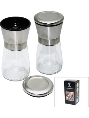Go İthalat Sepetopia -Cam Hazneli - Metal Kapaklı Küçük Tuz - Baharat Öğütücü (5534)