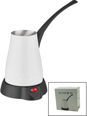 Go İthalat Sepetopia -Beyaz Elektirkli Cezve Türk Kahve Makinesi 5 Fincan - 400ML Hazne Paslanmaz Çelik 360 Derece Dönebilme SCM-2960 (5534)