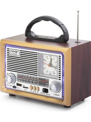 ForWhat Büro Ev Ofis Hediyesi Için Bluetooth Nostaljik Trend Hoparlör Fm Retro Saatli