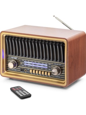 ForWhat Büro Ev Ofis Hediyesi Için Bluetooth Nostaljik Tarz Hoparlör Fm Kumandalı