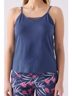 Pierre Cardin Kadın Mor Sabahlıklı Uzun Kol Ip Askılı V Yaka 3'lü Pijama Takım