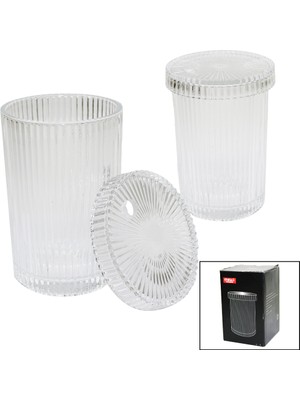 Go İthalat Sepetopia -Çizgili - Cam Bardak Kapaklı - Pipetli - Origami Sitilkahve - Sunum - Meşrubat (5534)