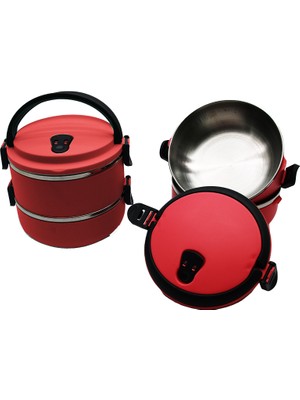 Go İthalat Sepetopia -Koyu Pembe 2li Sefer Tası Saklama Kabı 1.2lt (5534)