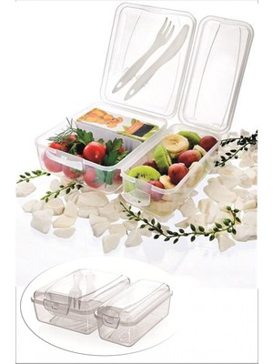 Go İthalat Sepetopia -Takeaway Ergonomik Asorti Çatal Bıçaklı Pratik Yoğurt Saklama Kabı (5534)